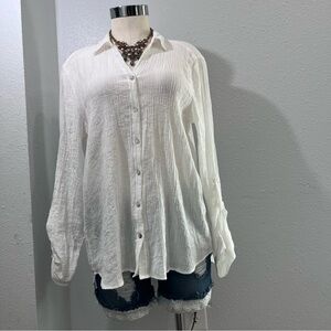 Jane + Delaney Women’s Classic White Button-Front Shirt - Brand Sz XL